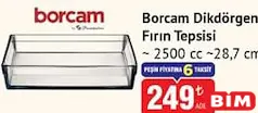 PAŞABAHÇE BORCAM DİKDÖRGEN FIRIN TEPSİSİ 2500 CC 28,7 CM fiyat ve kampanya bilgisi